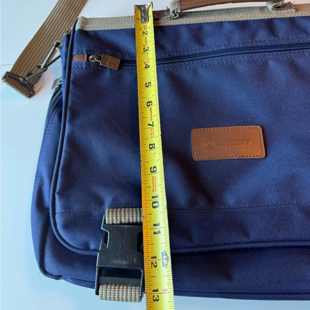 Vintage Motorola Cell Phones Blue Men’s Laptop Briefcase Attaché Bag MINTY Promo